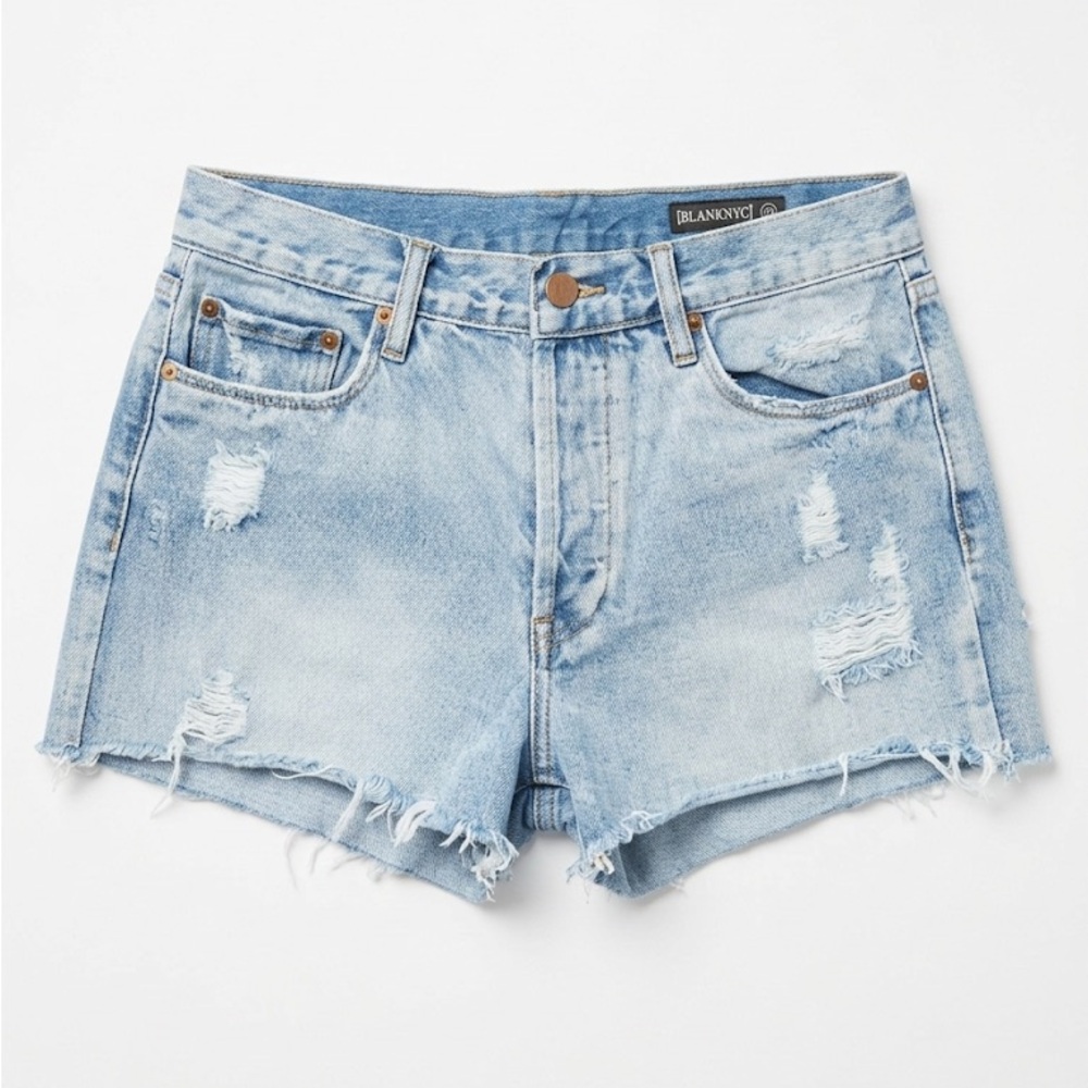 BLANKNYC Distressed Medium Wash Denim Cut-Offs - SZ 30
